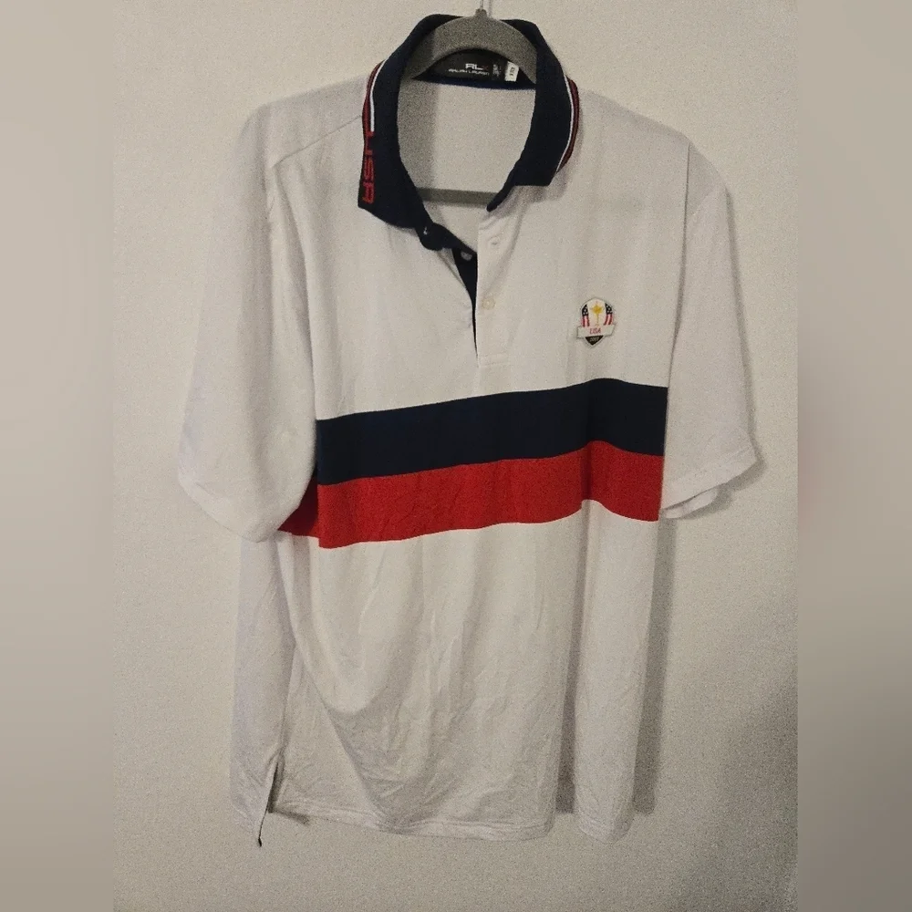 Ralph Lauren U.S. Ryder Cup Uniform Polo Shirt Mens Size Large 2023 USA RLX